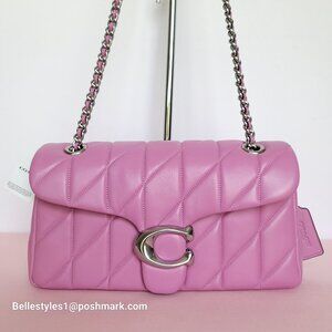 COACH Tabby 26 Quilted Smooth Nappa Leather MEDIUM Shoulder Bag - Fuchsia color⭐